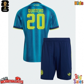Colombia Juan Fernando Quintero #20 Replica Away Stadium Kit for Kids World Cup 2026 Short Sleeve (+ pants)